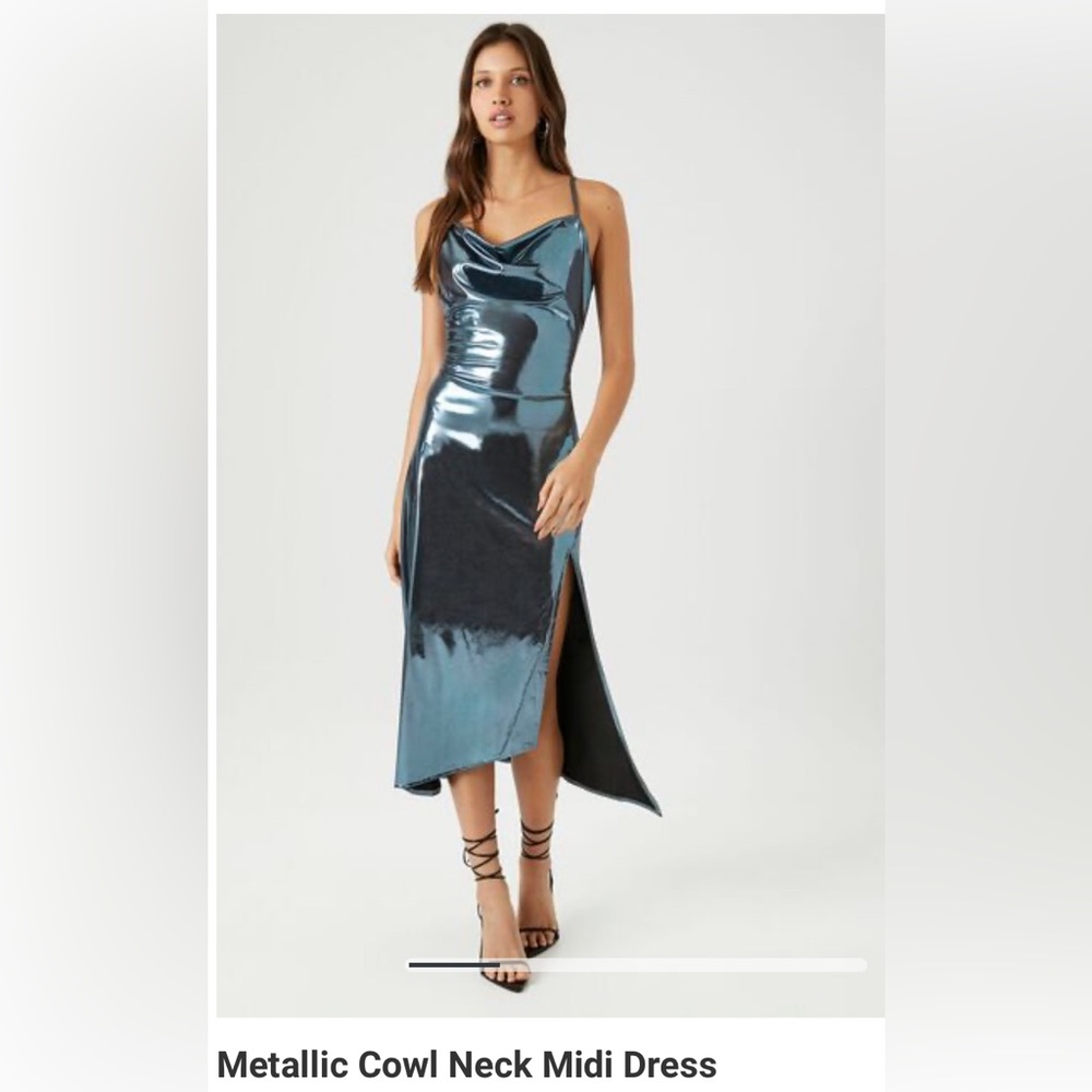 Forever 21 Shimmering Blue Midi Dress